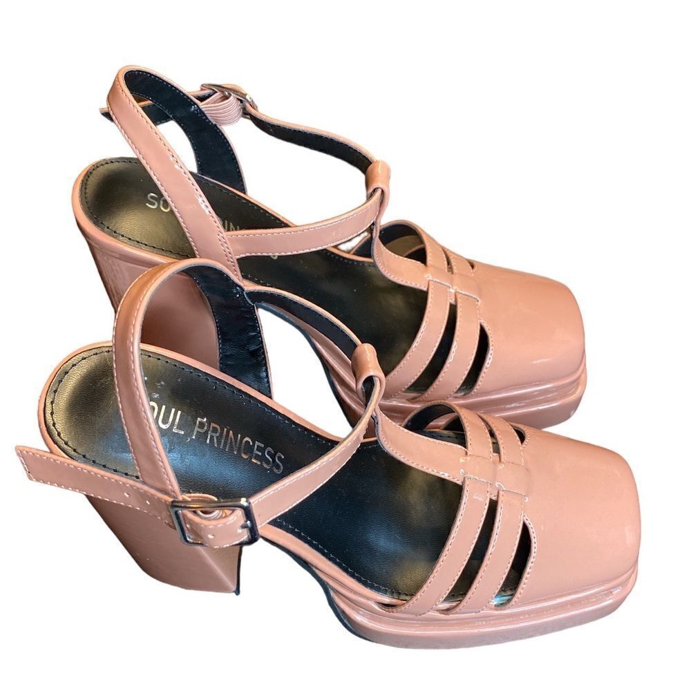 Pink Chunky Platform Heels - Picture 4 of 8